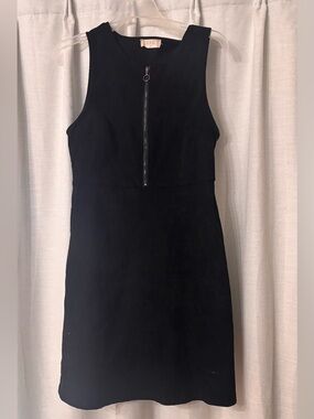 Altar'd State Black Sleeveless Zip-Front Mini Dress